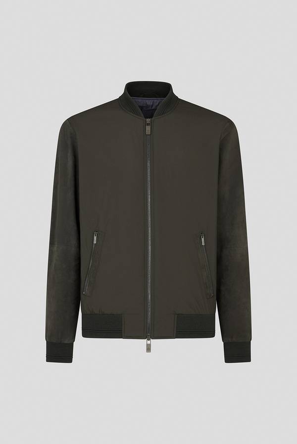 Pull Pal Zileri Varsity jacket in nylon con maniche in suede