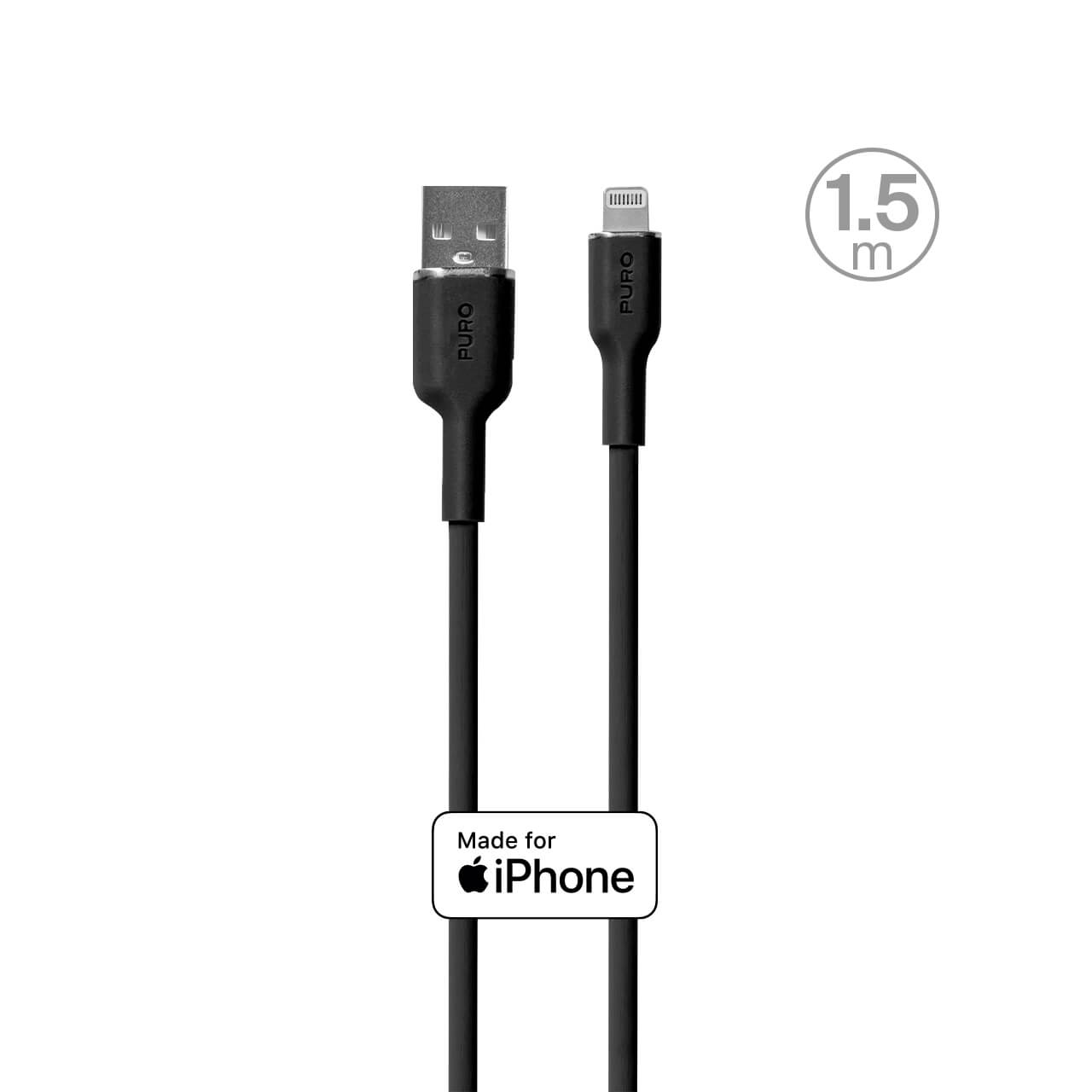 Puro Cavo di ricarica e sincronizzazione SOFT da USB-A a Lightning 1,5m