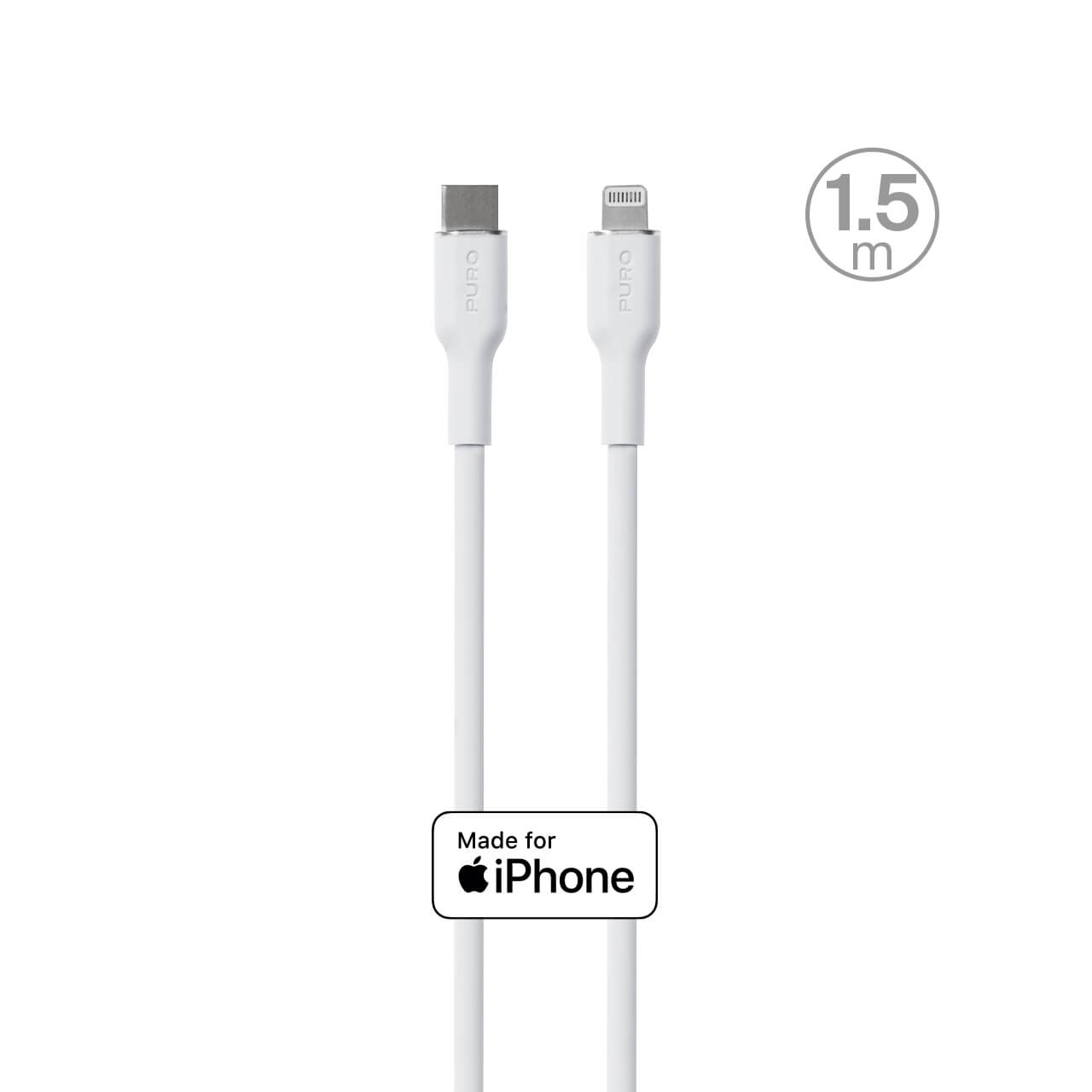 Puro Cavo di ricarica e sincronizzazione SOFT da USB-C a Lightning 1,5m