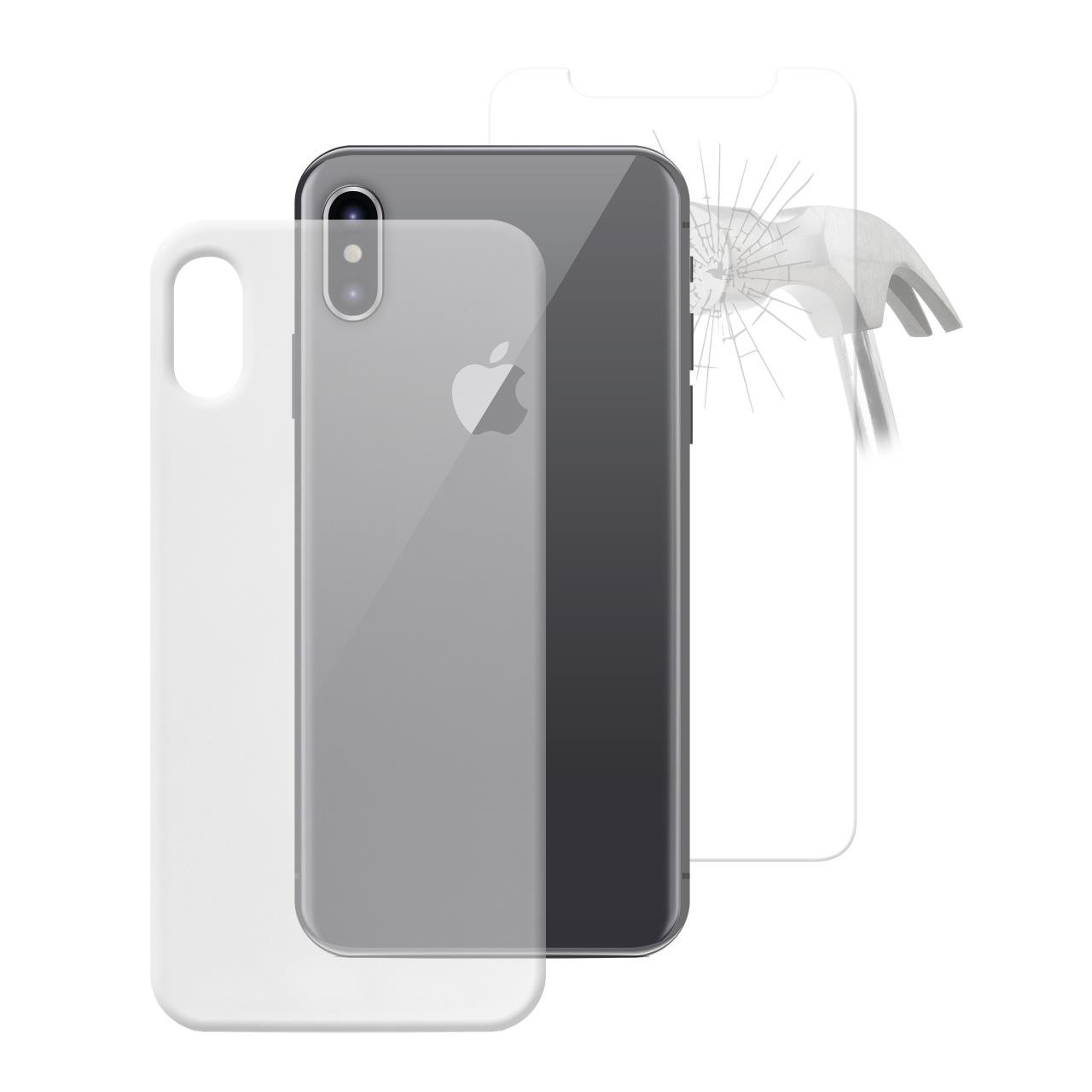 Puro Cover 0.3 Nude + Vetro Temperato Standard per iPhone X/Xs