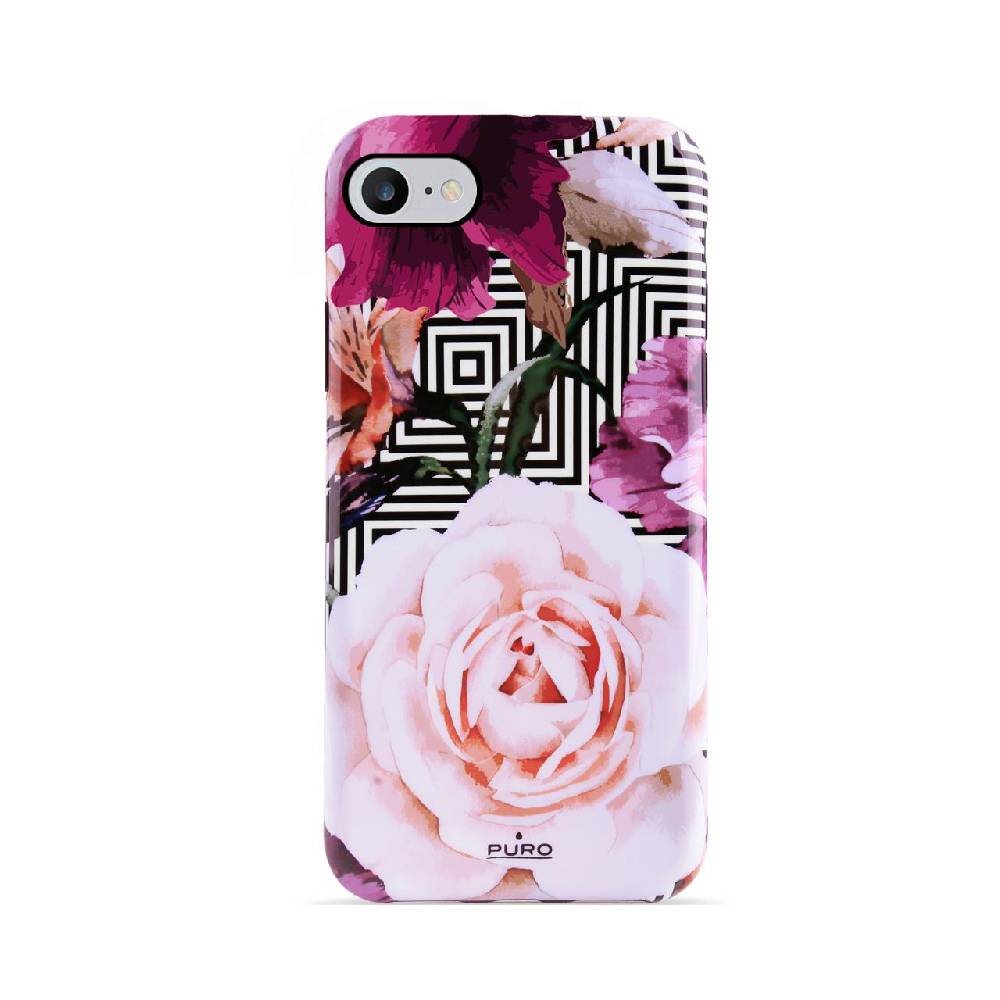 Puro Cover Geo Flowers per iPhone 7, 8, SE 2020 e SE 2022