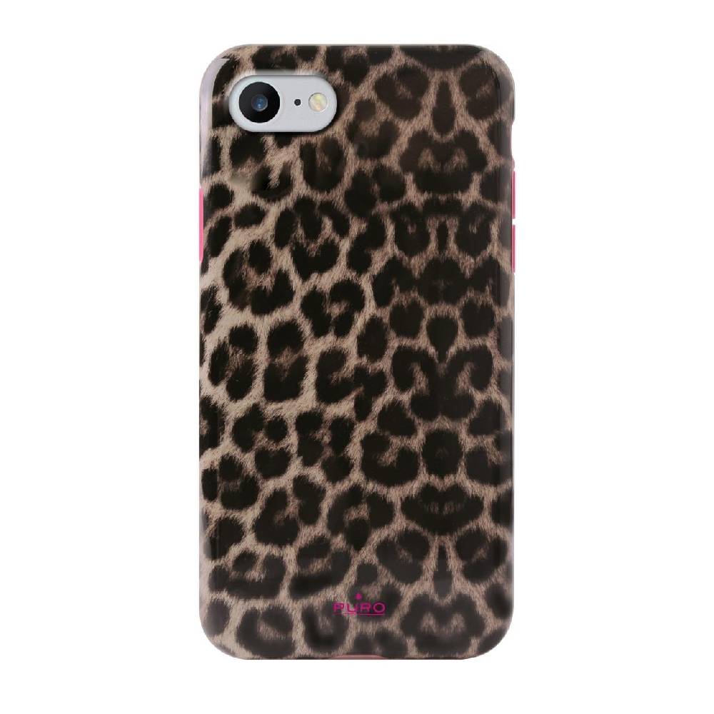 Puro Cover Pink Leopard per iPhone 7, 8, SE 2020 e SE 2022
