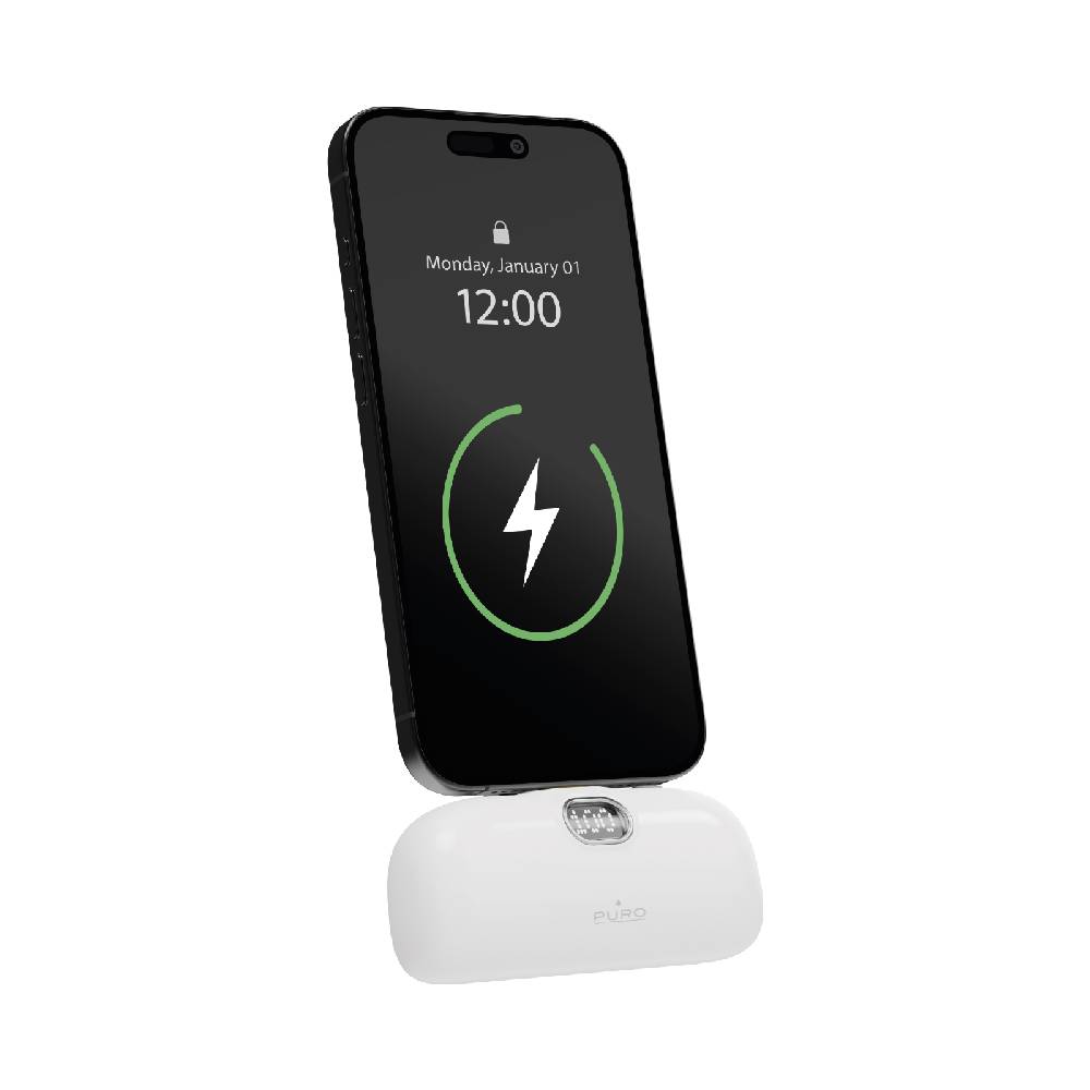 Puro Power Bank 5000mAh USB-C Con Connettore Integrato Plug 5