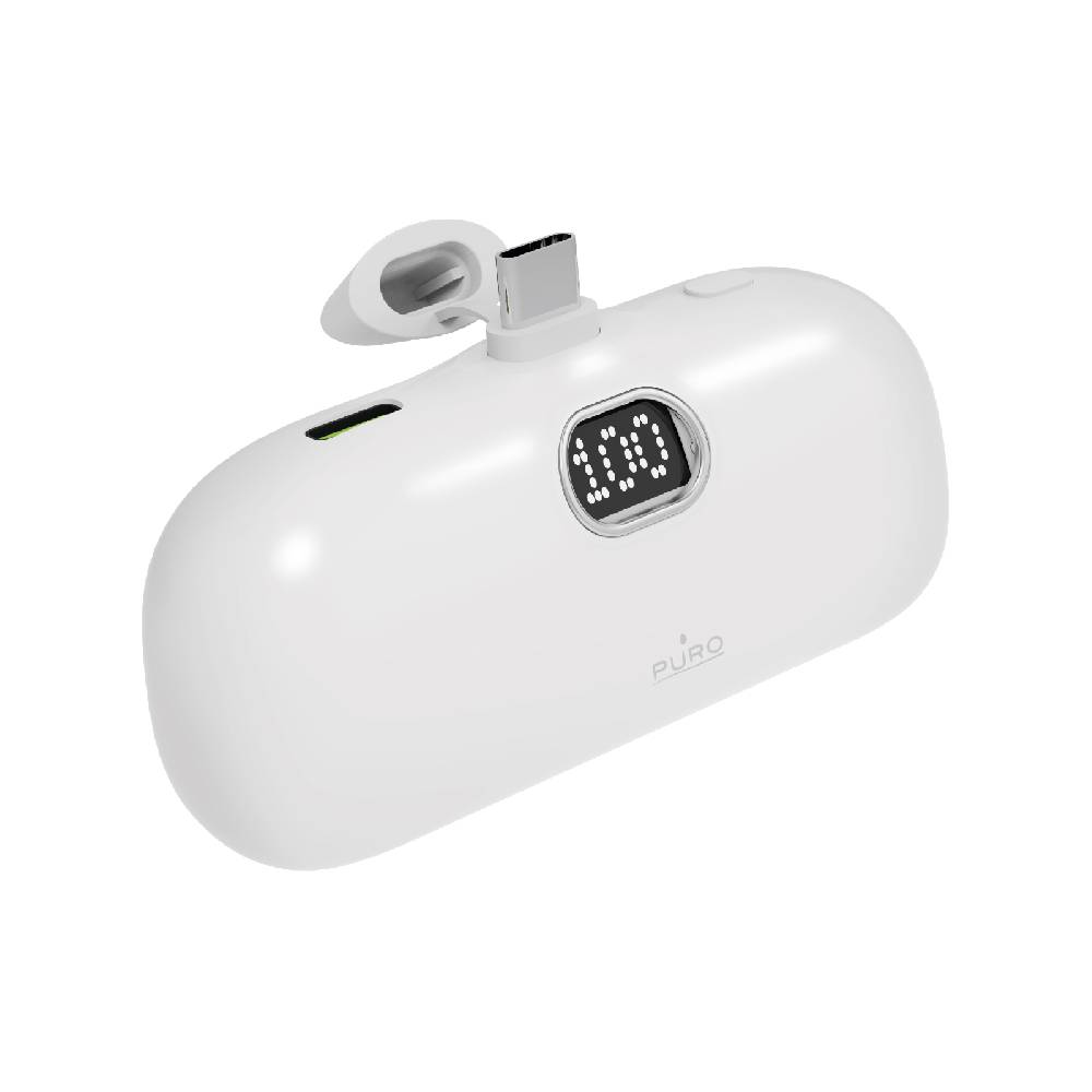 Puro Power Bank 5000mAh USB-C con connettore integrato Plug 5 Puro Power Bank 5000mAh USB-C con connettore integrato Plug 5