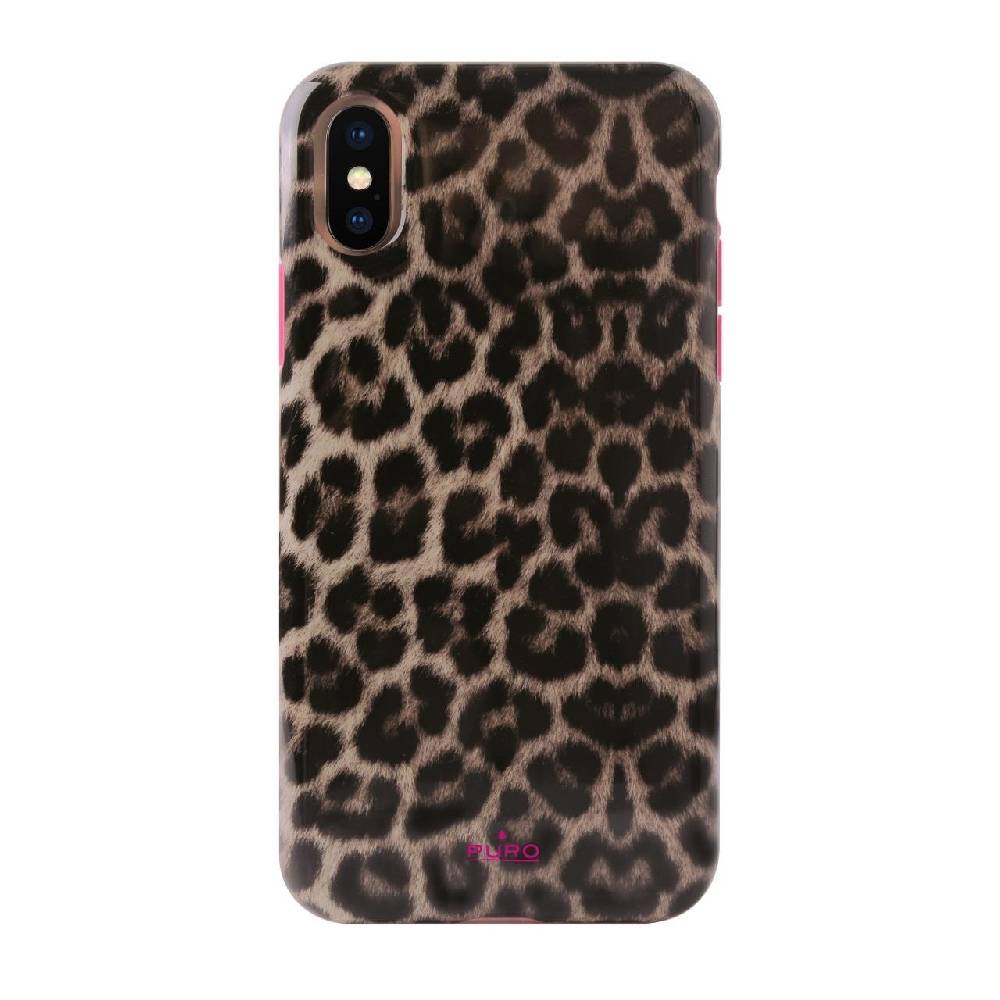 Puro Cover Pink Leopard per iPhone Xs Max