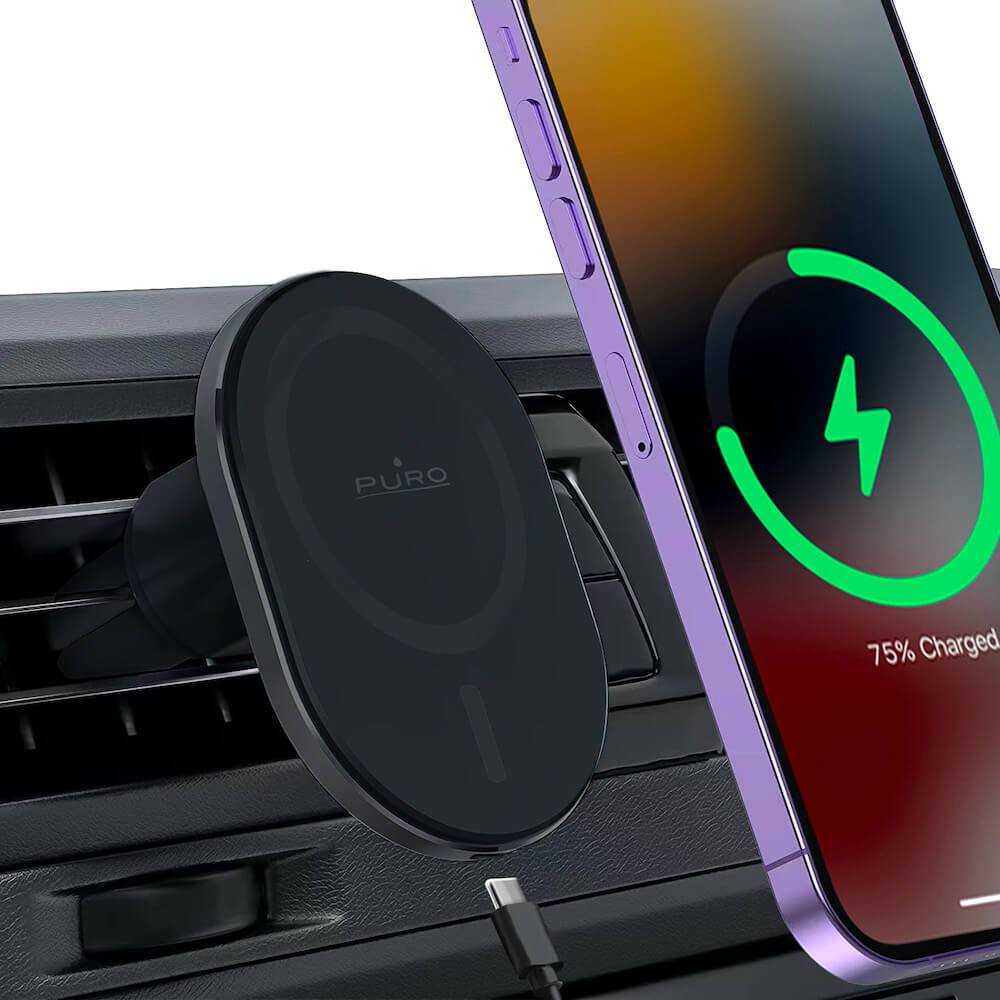 Puro Supporto Auto MAG PRO Compatibile MagSafe E Ricarica Wireless Integrata 15W