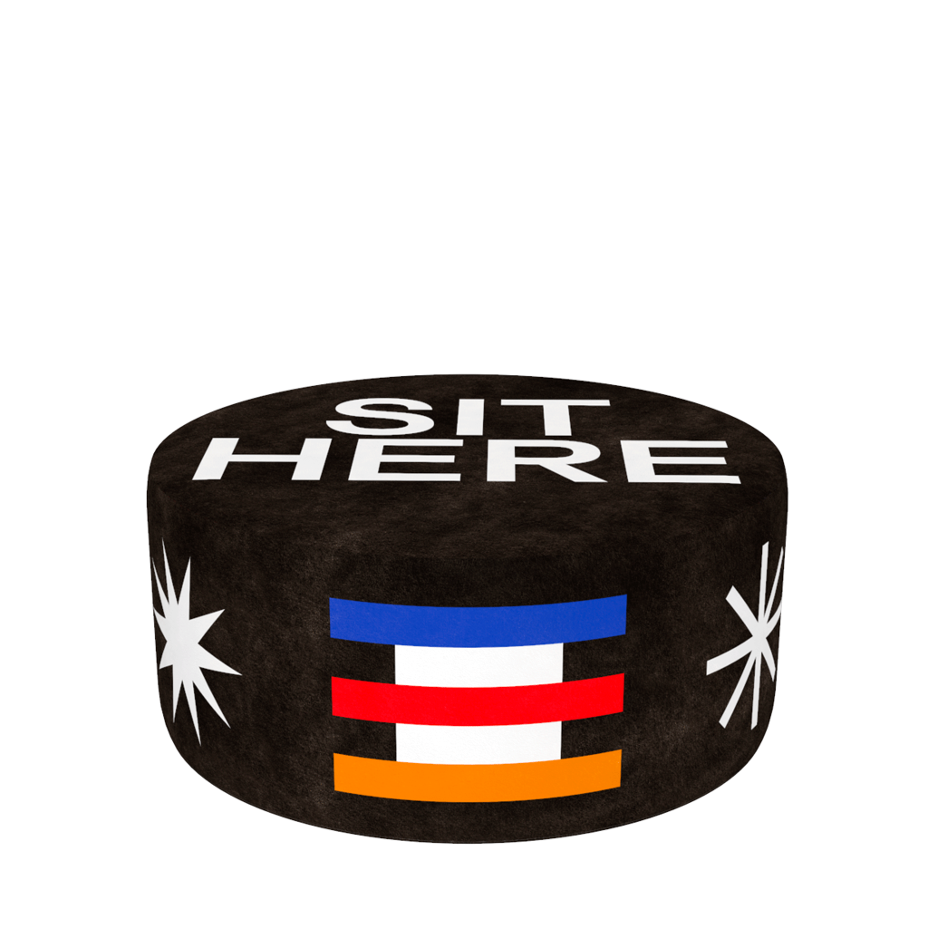 Qeeboo Pouf Oggian Sit Here Black L