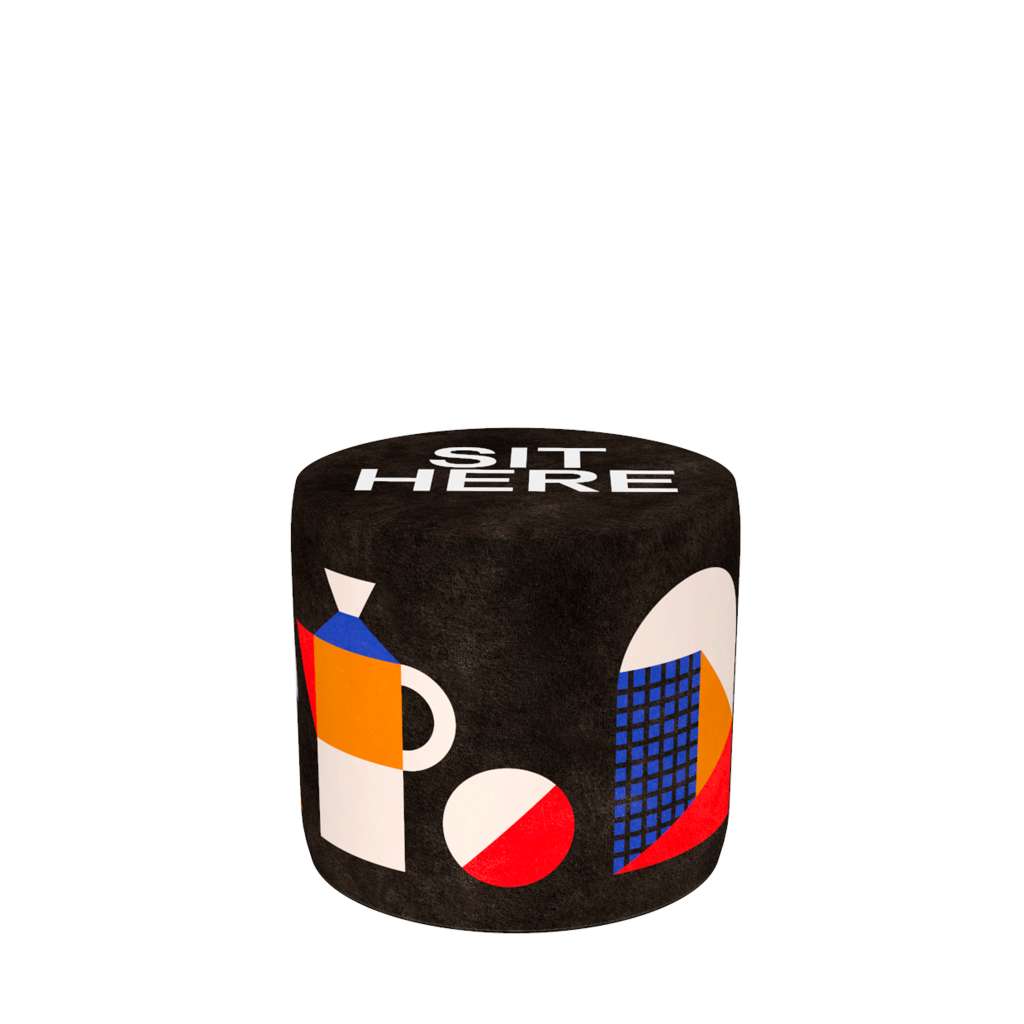 Qeeboo Pouf Oggian Sit Here Black S