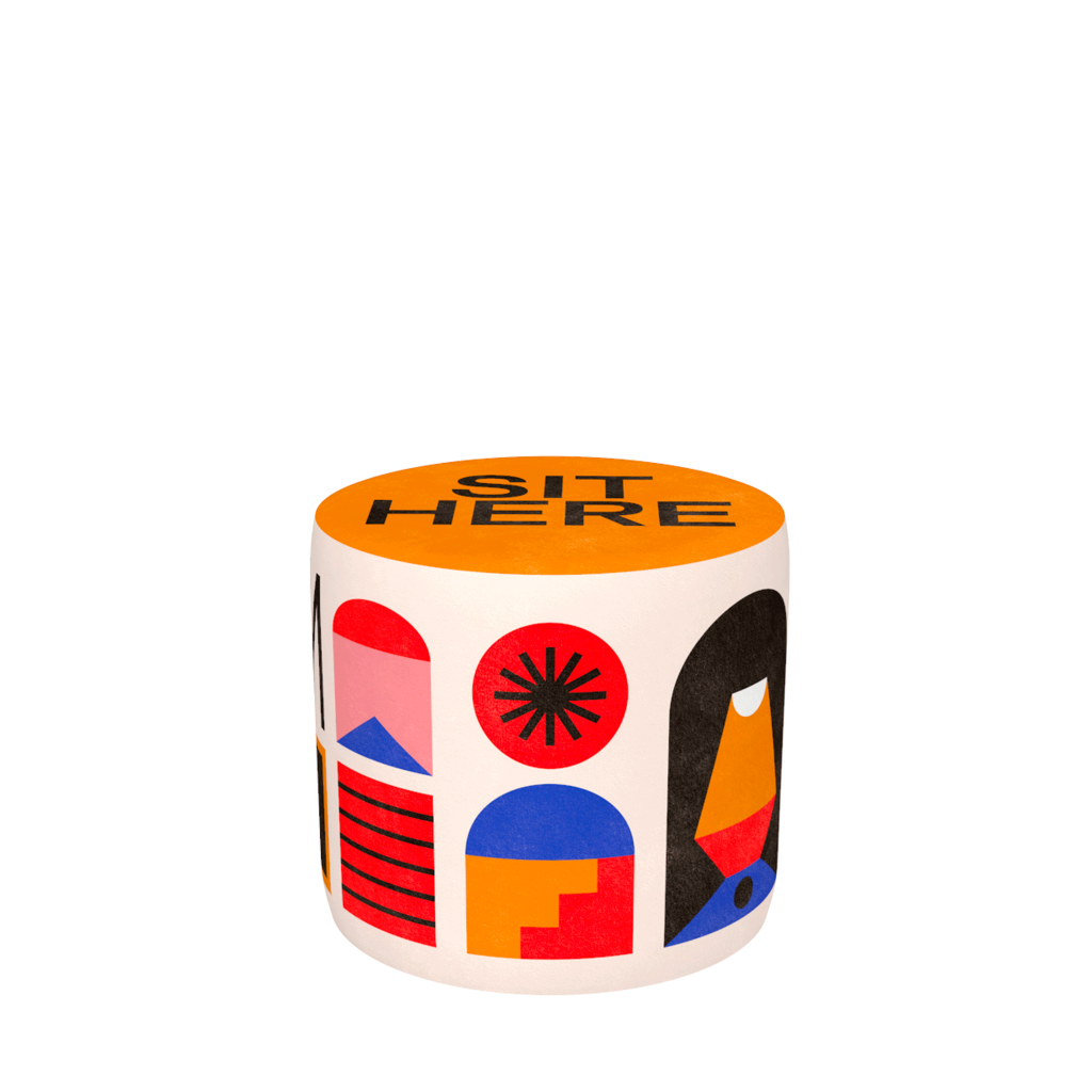 Qeeboo Pouf Oggian Sit Here Orange S