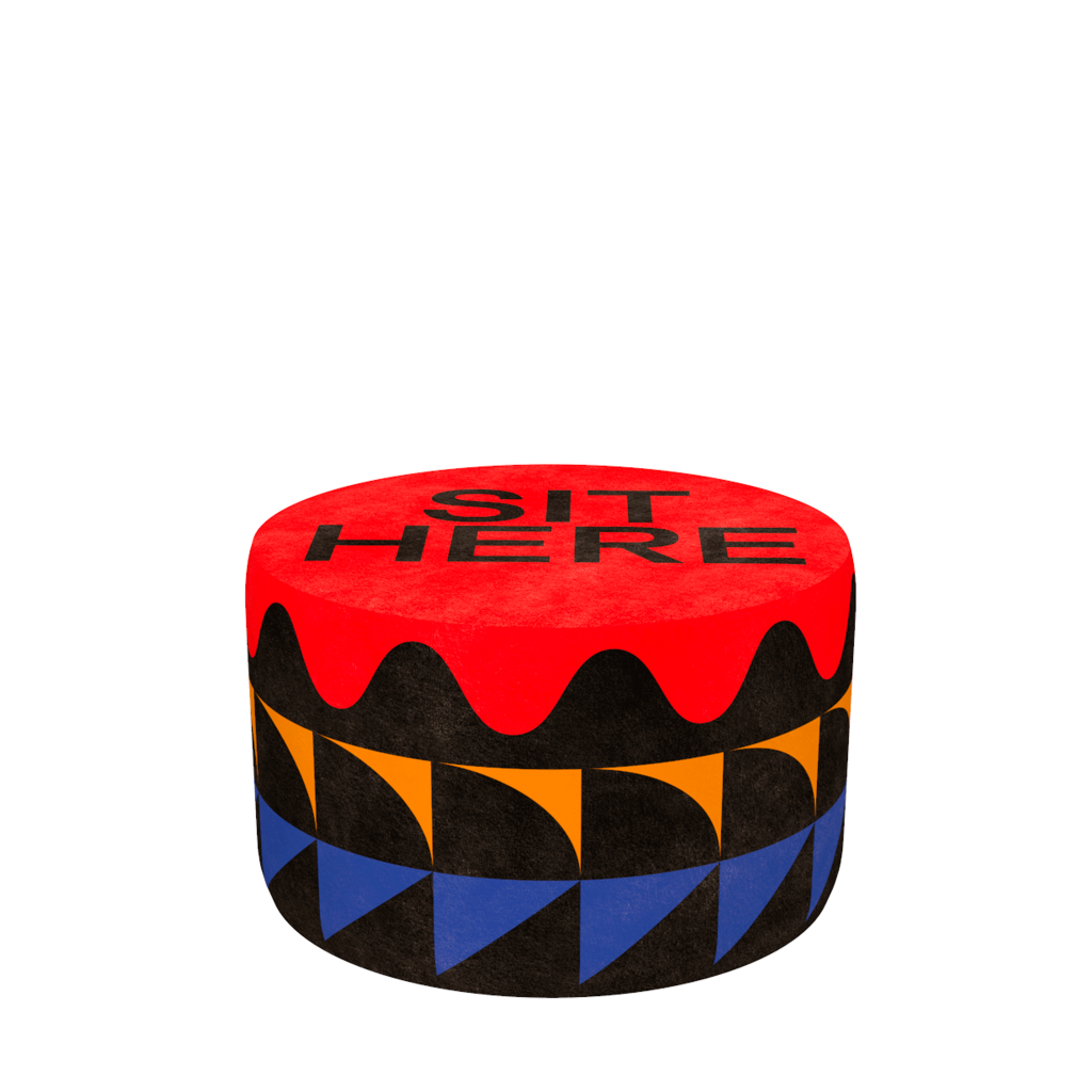 Qeeboo Pouf Oggian Sit Here Red M