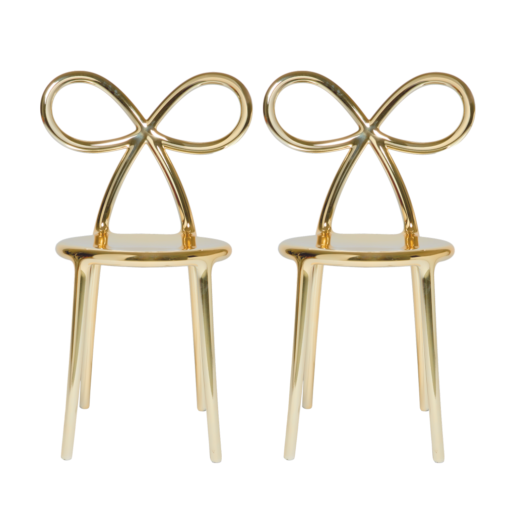 Qeeboo Ribbon Chair Metal Finish - Set of 2 pieces