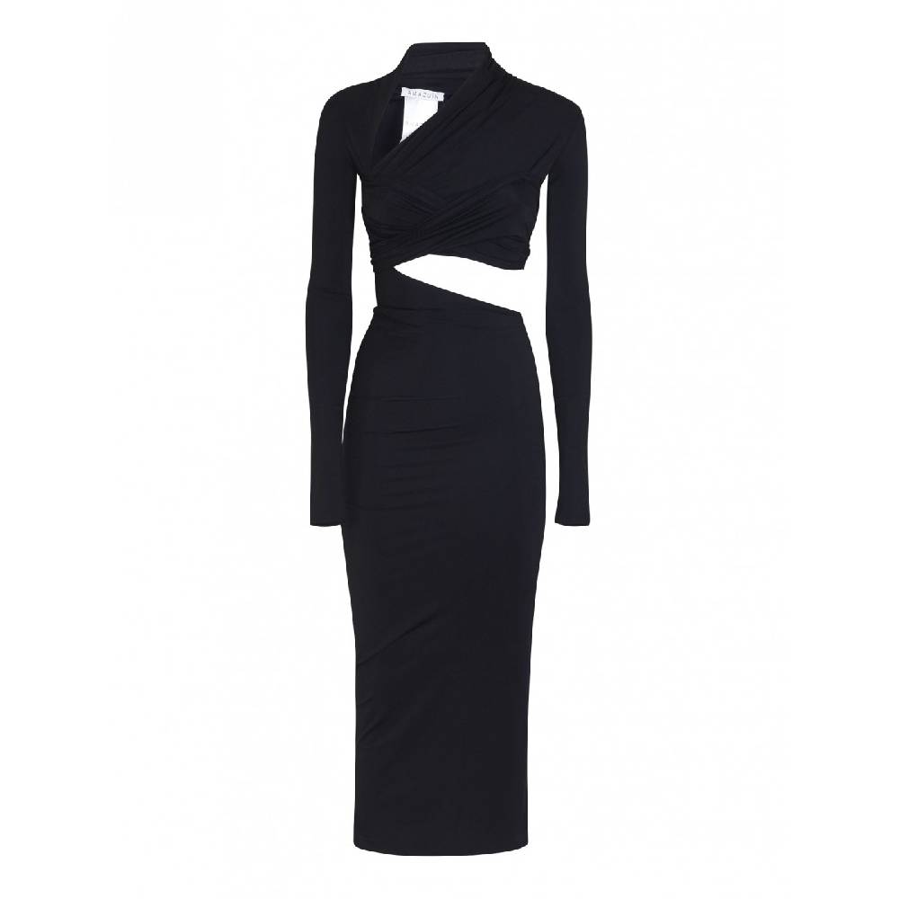 AMAZUIN Abito adele lungo apertura laterale