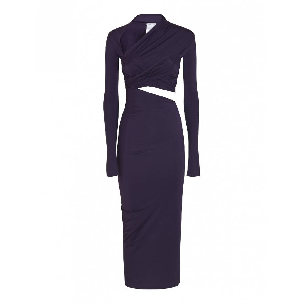 AMAZUIN Abito adele lungo apertura laterale