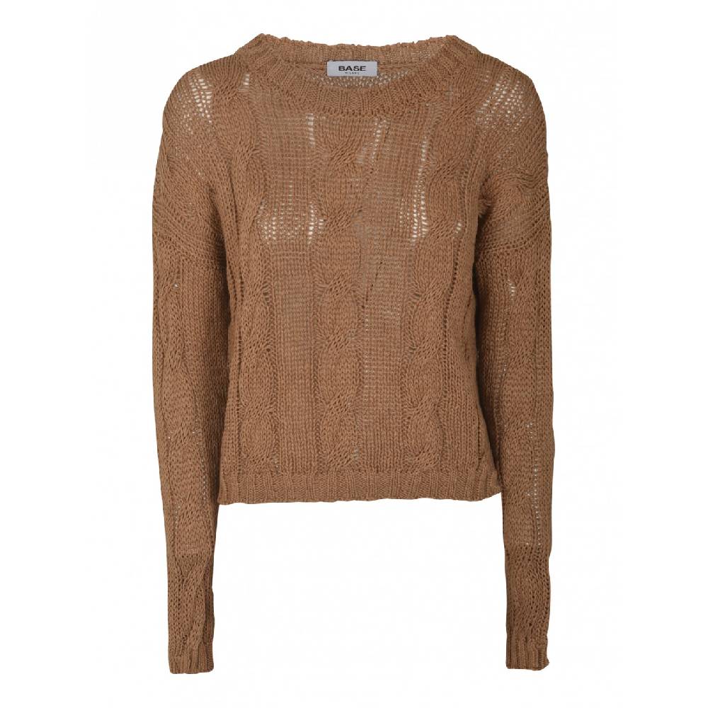 BASE Maglia girocollo trecce