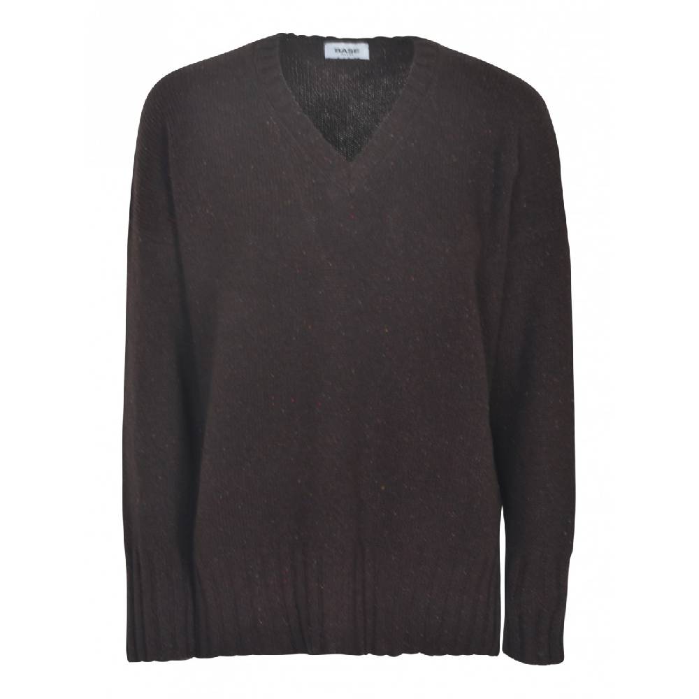 BASE Maglia scollo v melange