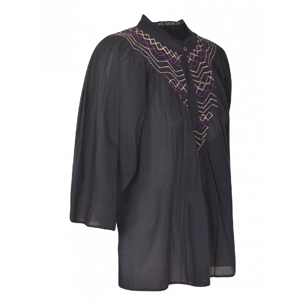 ANTIK BATIK Blusa In Voile Di Cotone Ricamata A Mano Ayo