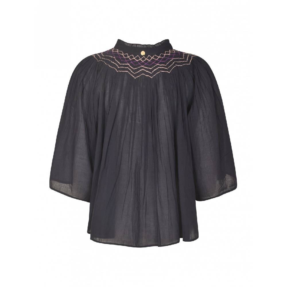 ANTIK BATIK Blusa In Voile Di Cotone Ricamata A Mano Ayo
