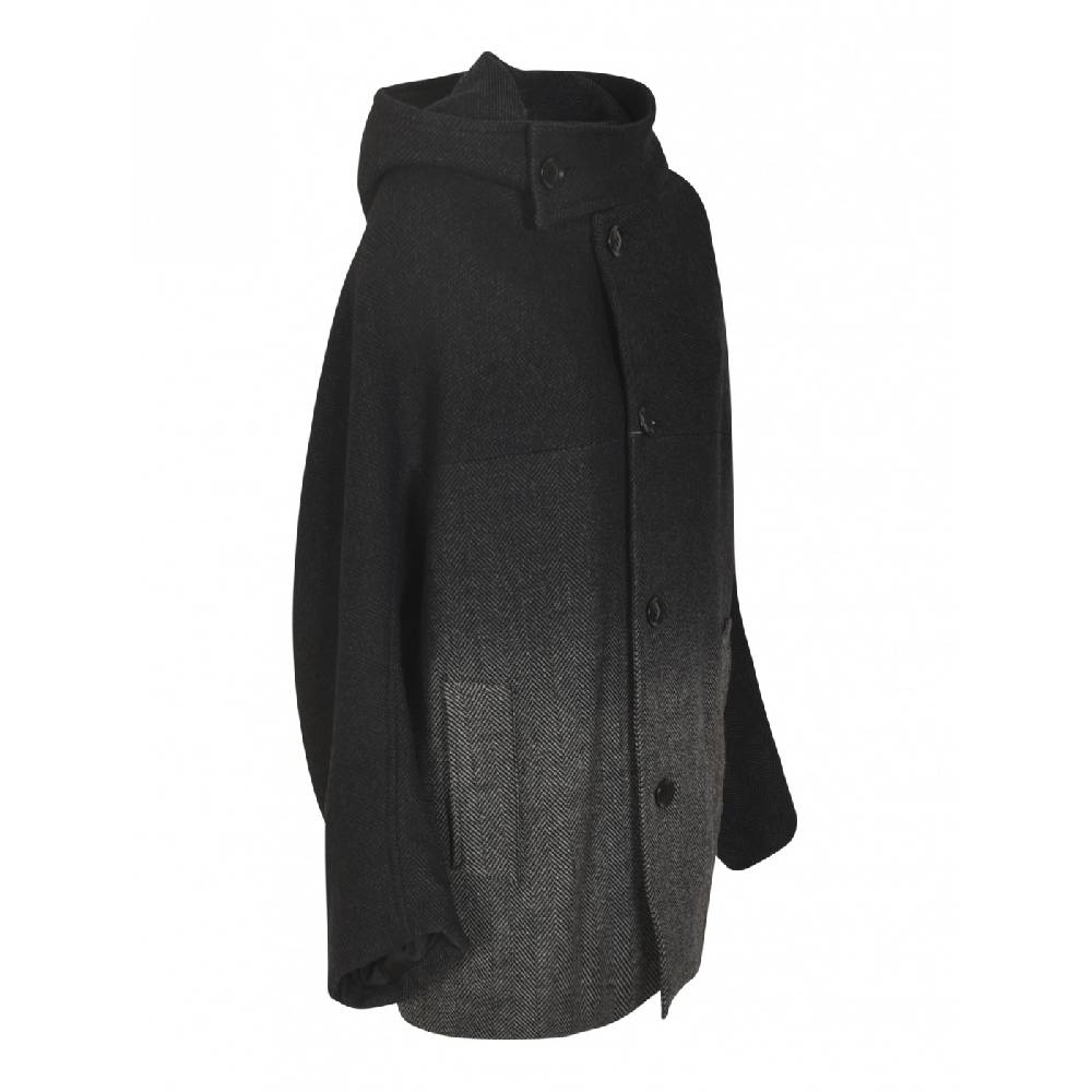 Y'S YOHJI YAMAMOTO Caban Drappeggiato Con Cappuccio