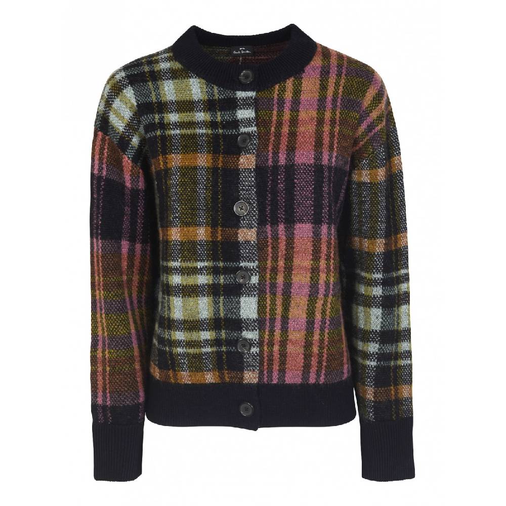  Cardigan girocollo madras