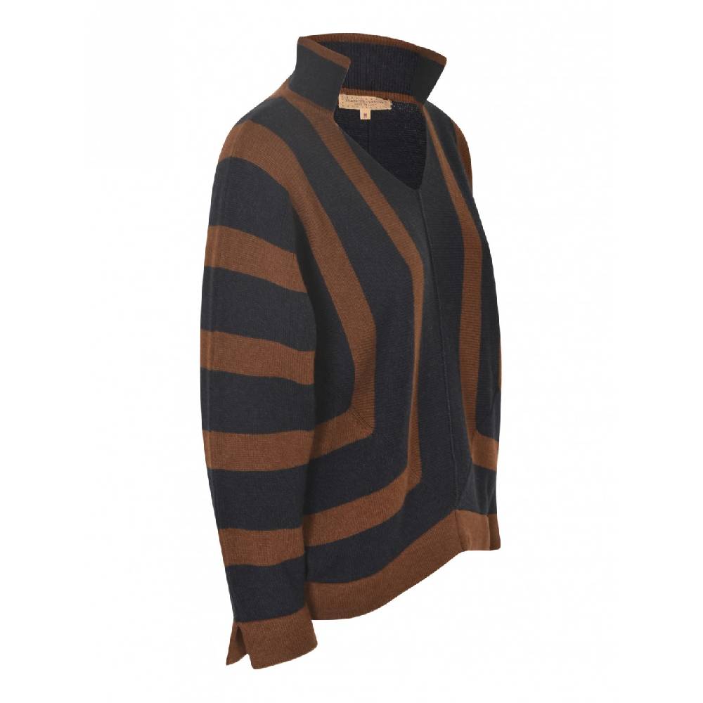 DE CLERCQ Maglia Scollo V Con Collo Fantasia