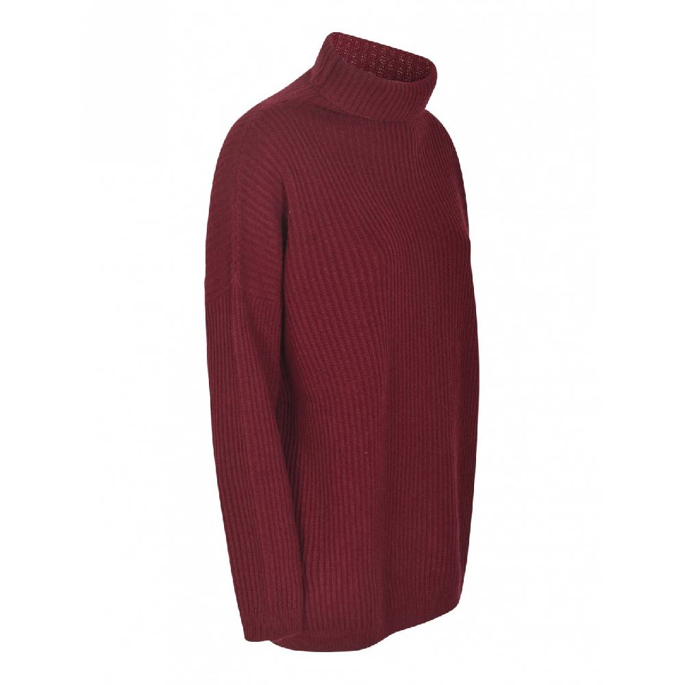 F CASHMERE Maglia Collo Alto Costa Inglese