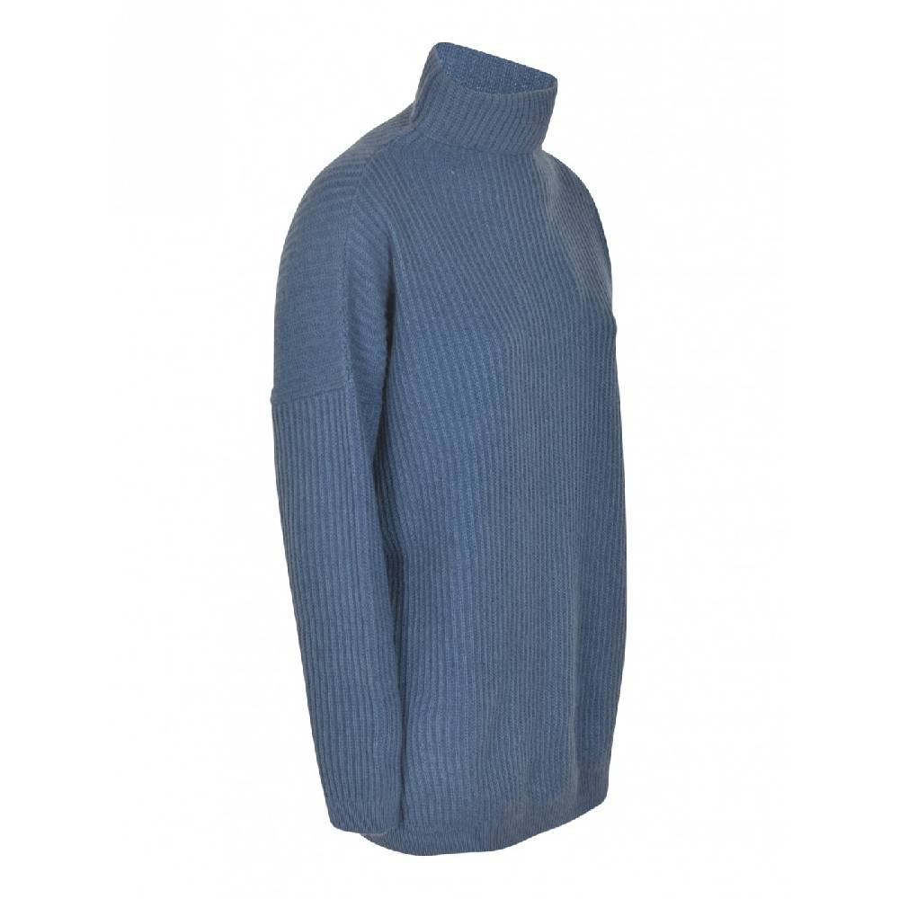 F CASHMERE Maglia Collo Alto Costa Inglese