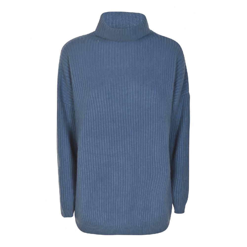 F CASHMERE Maglia collo alto costa inglese