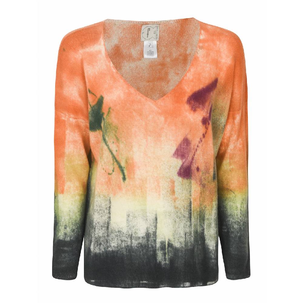 F CASHMERE Maglia scollo v scatola