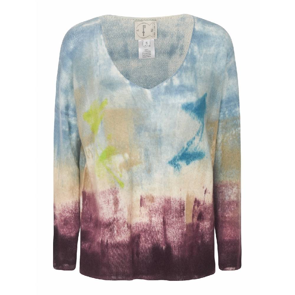 F CASHMERE Maglia scollo v scatola