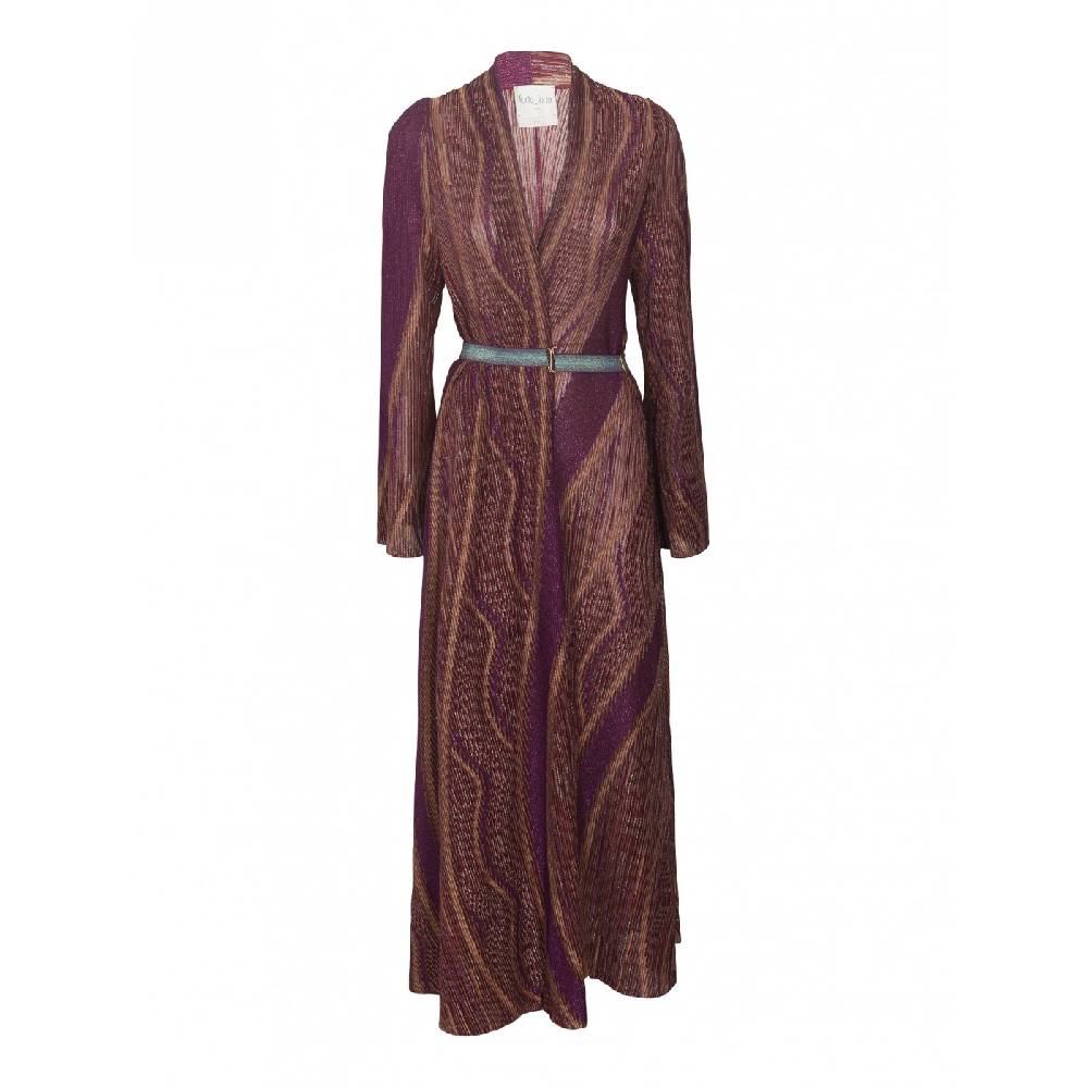 FORTE FORTE Abito lungo incrociato lurex