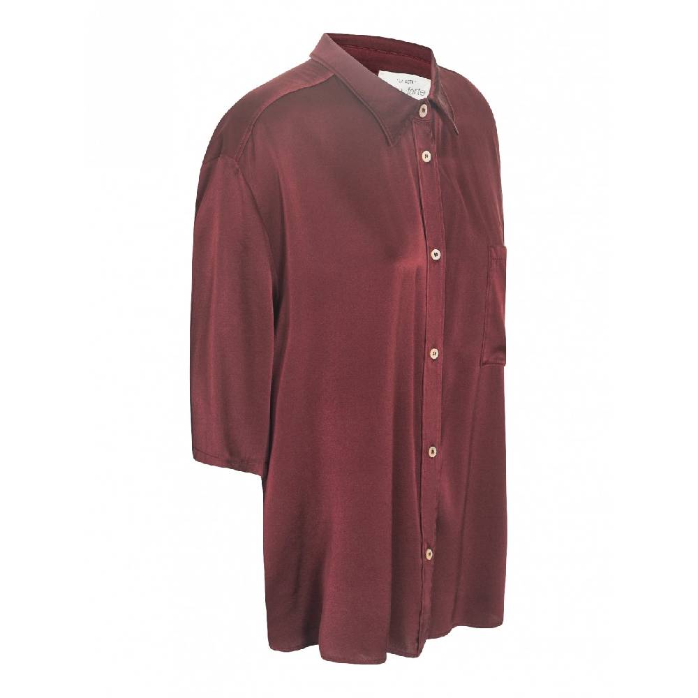 FORTE FORTE Camicia Manica Corta Raso Seta Strech