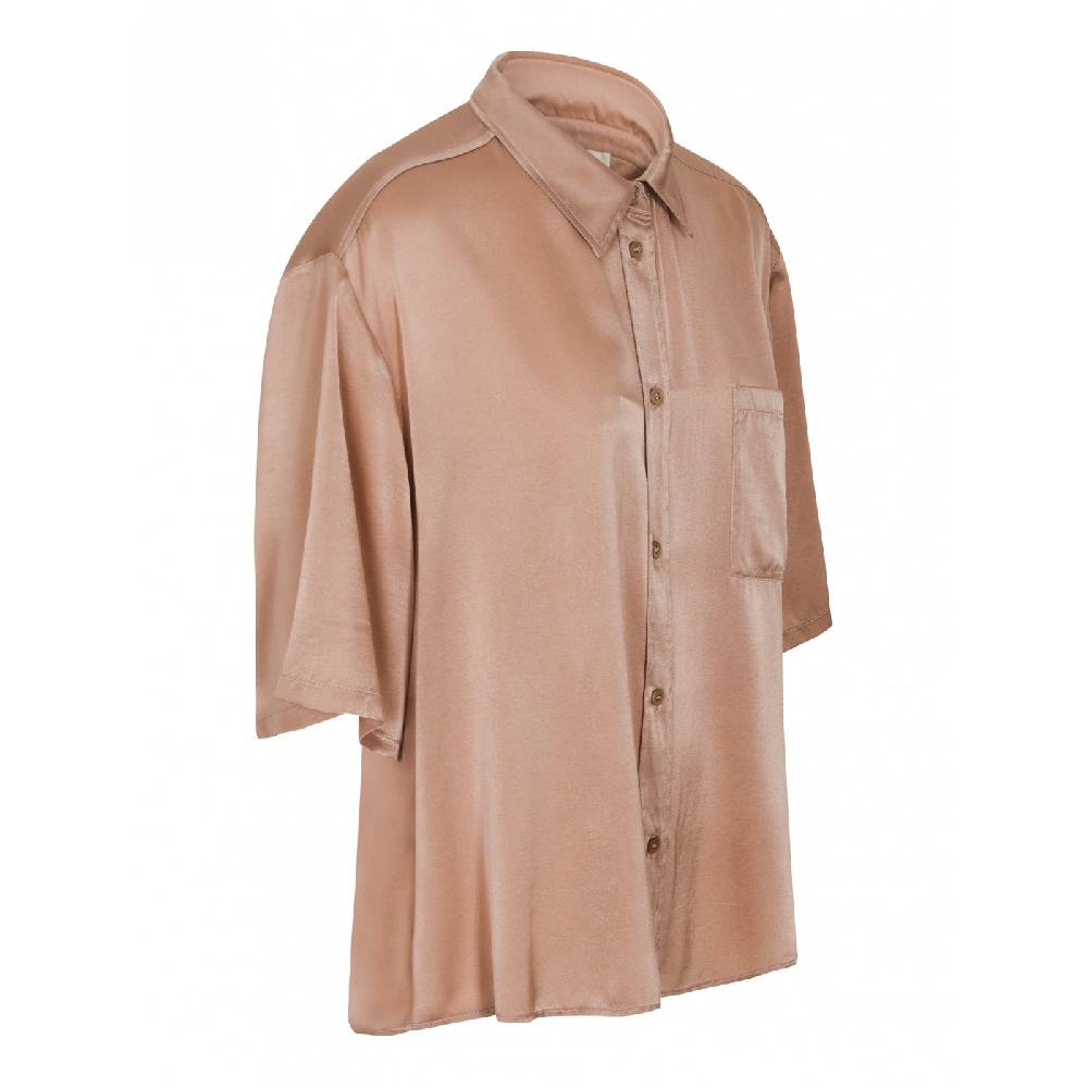 FORTE FORTE Camicia Manica Corta Raso Seta Strech