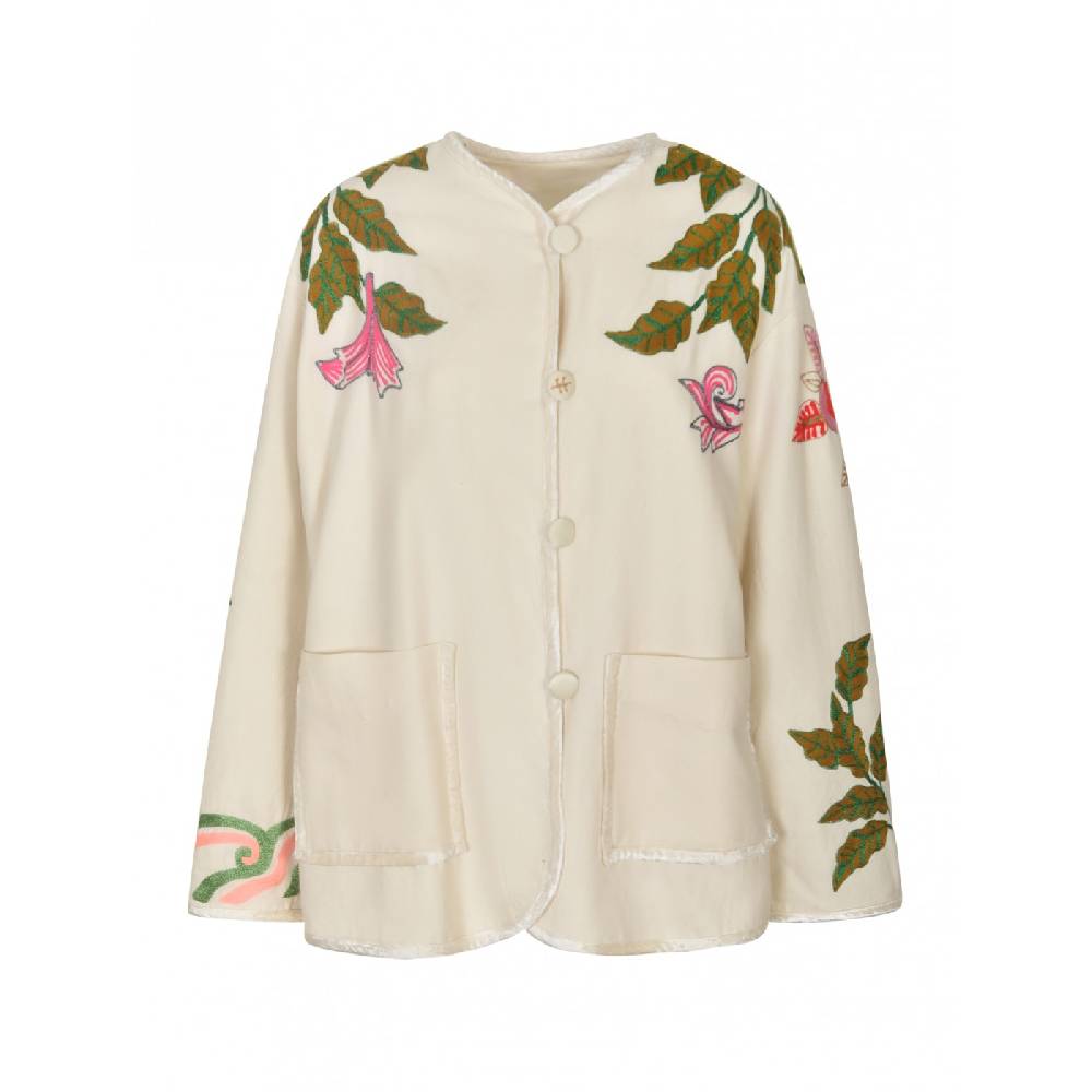 FORTE FORTE Giubbino twill ricamo musa