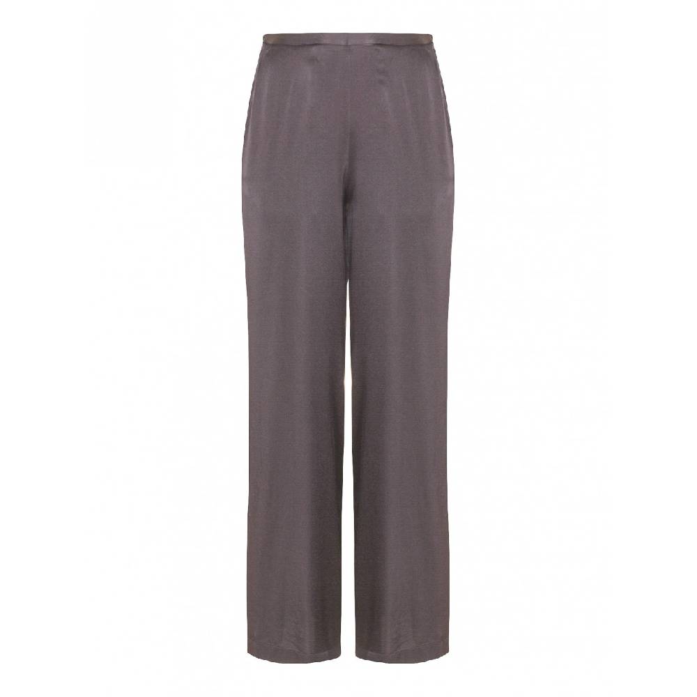 FORTE FORTE Pantaloni vita alta raso