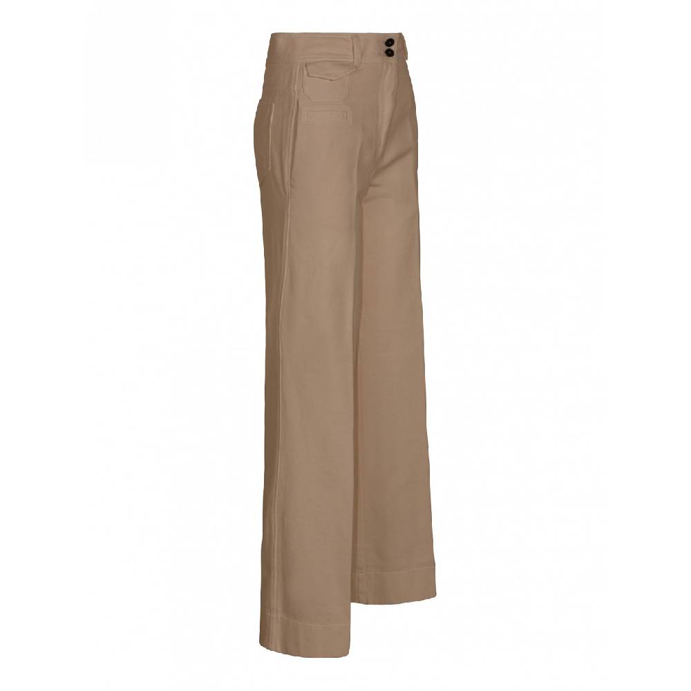 FORTE FORTE Pantaloni Vita Alta Twill