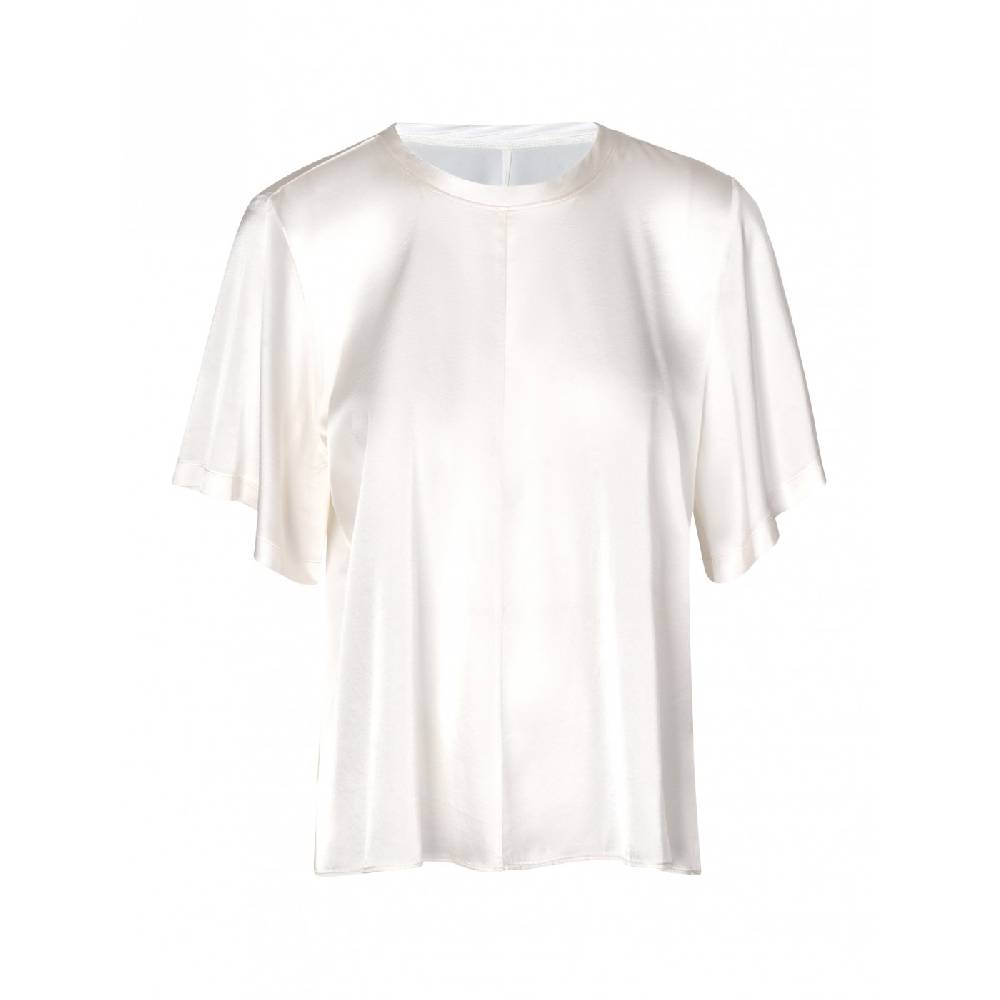 FORTE FORTE Top manica corto raso seta