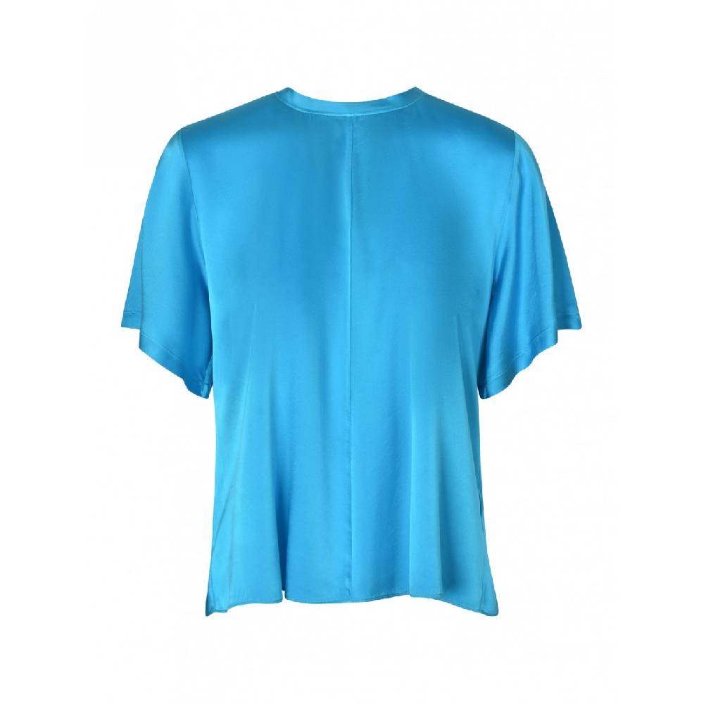 FORTE FORTE Top manica corto raso seta