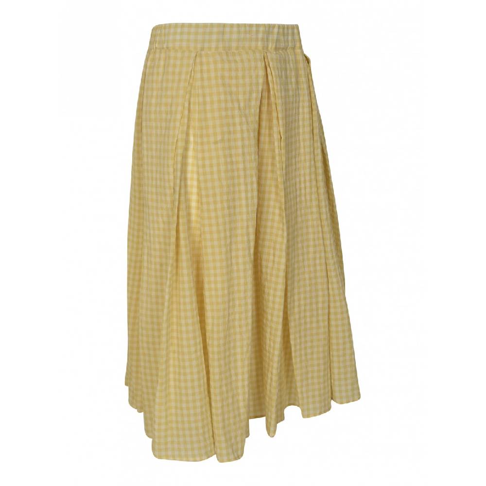 APUNTOB Gonna Quadrretti Elastico In Vita Con Pieghe