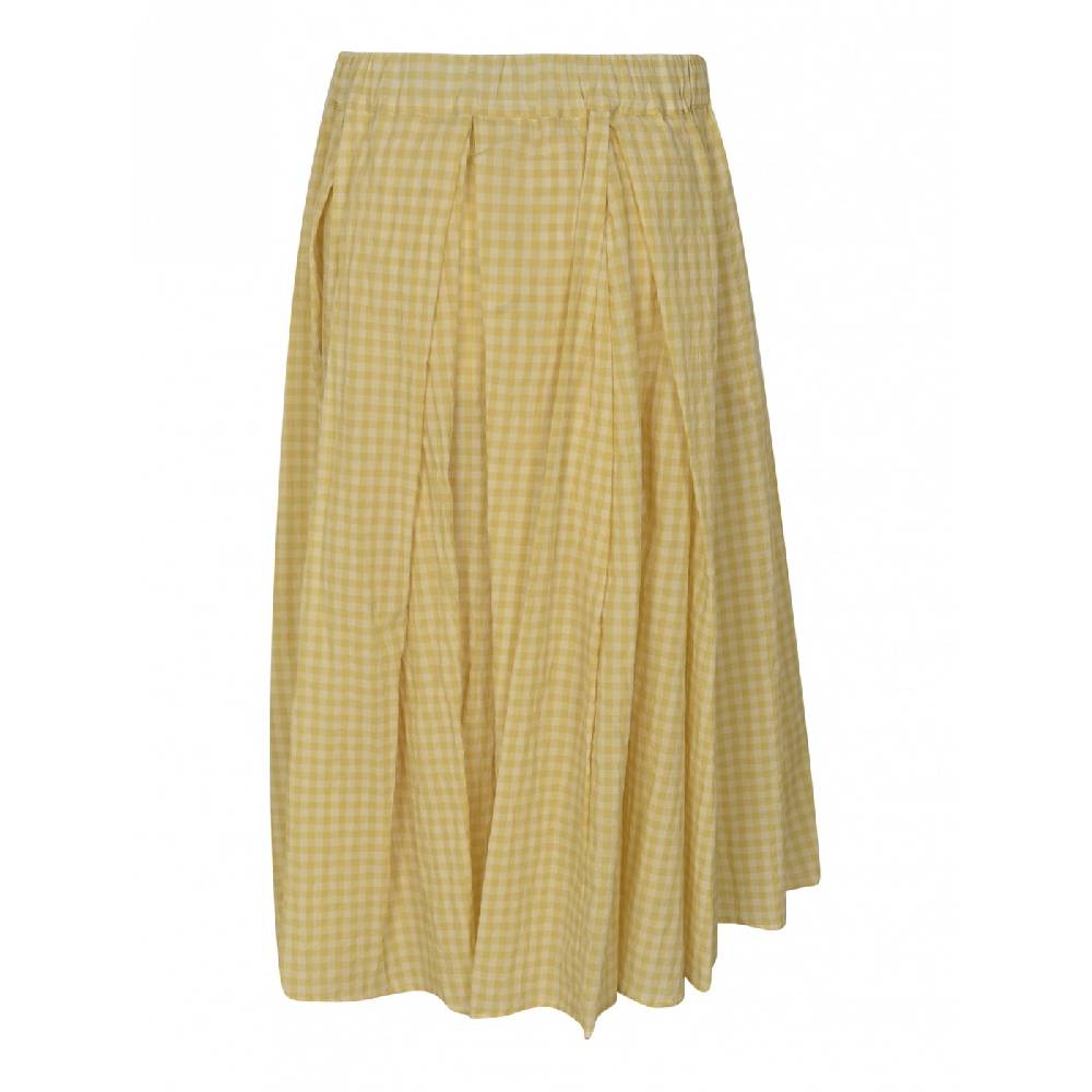 APUNTOB Gonna Quadrretti Elastico In Vita Con Pieghe