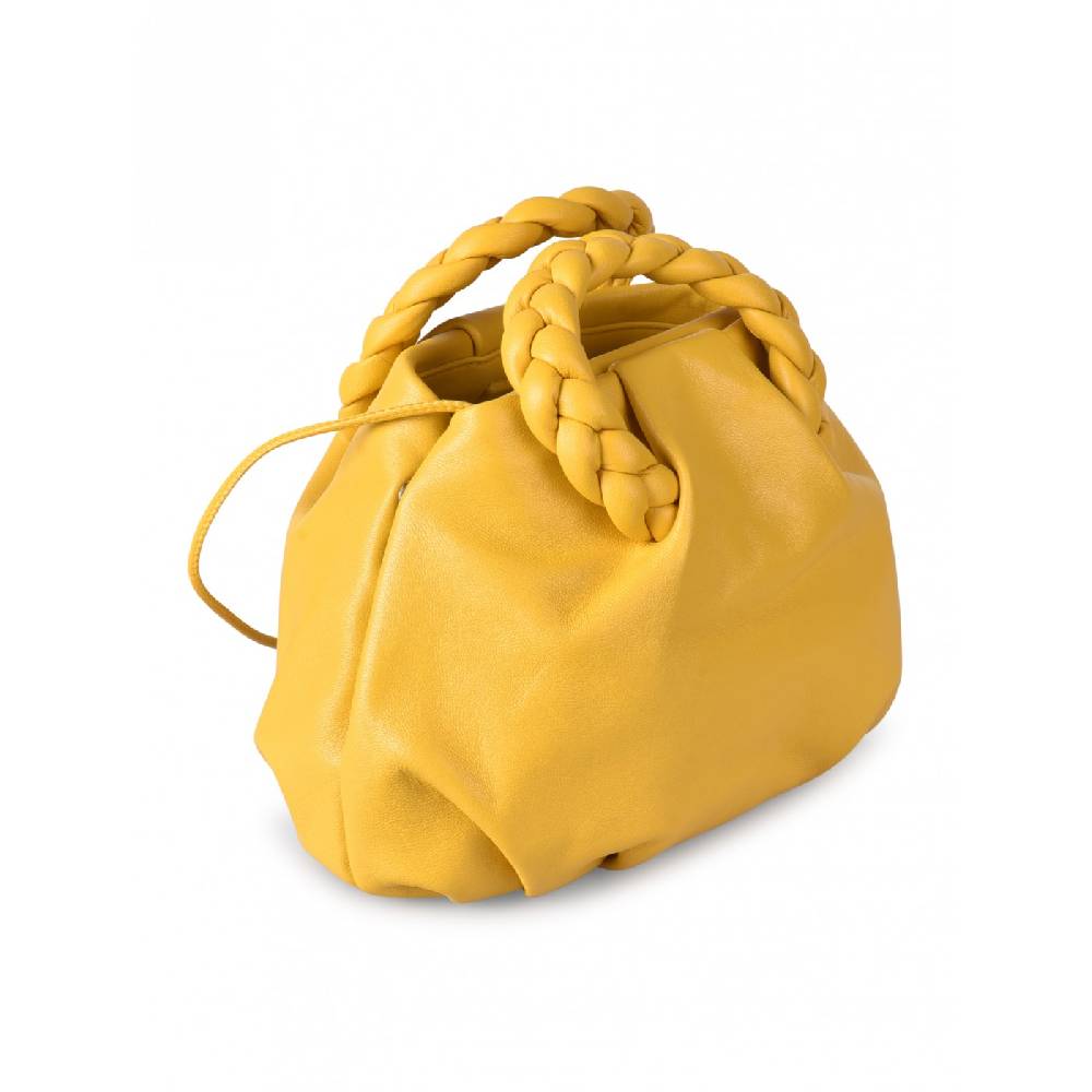 HEREU Bombon Braided Handle Pleated Crossbody