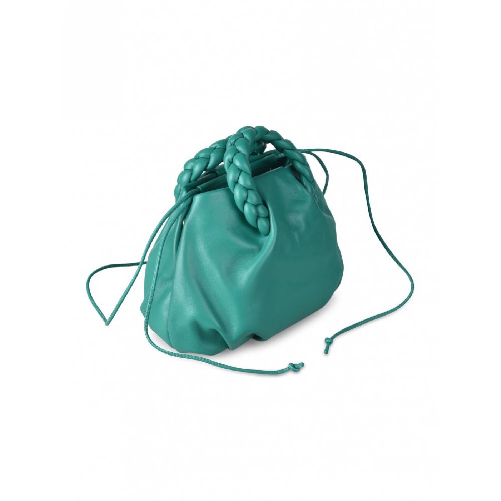 HEREU Bombon Braided Handle Pleated Crossbody
