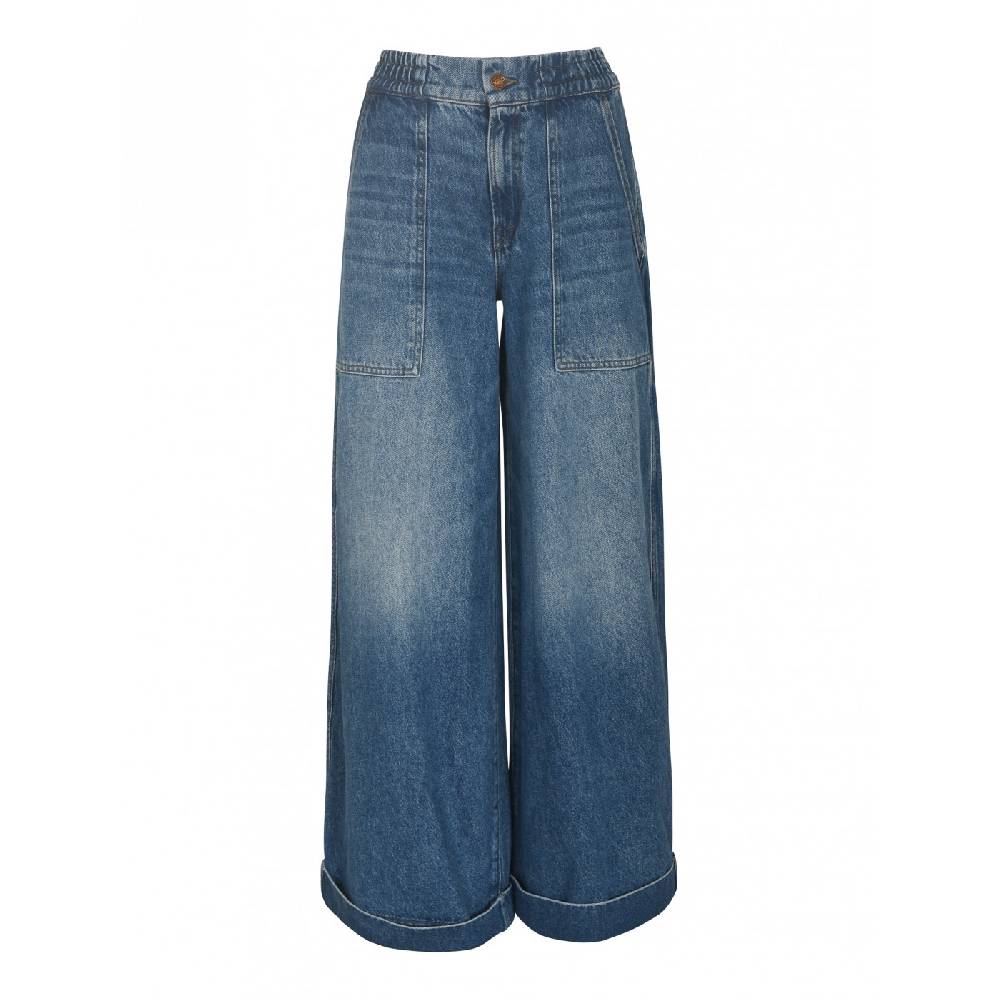 MOTHER Jeans snacks zampa con risvolto