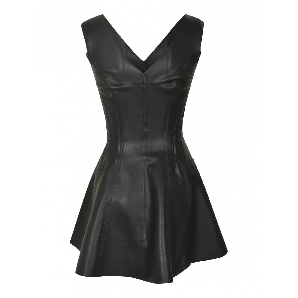 NORMA KAMALI Abito Spalla Larga Ecopelle