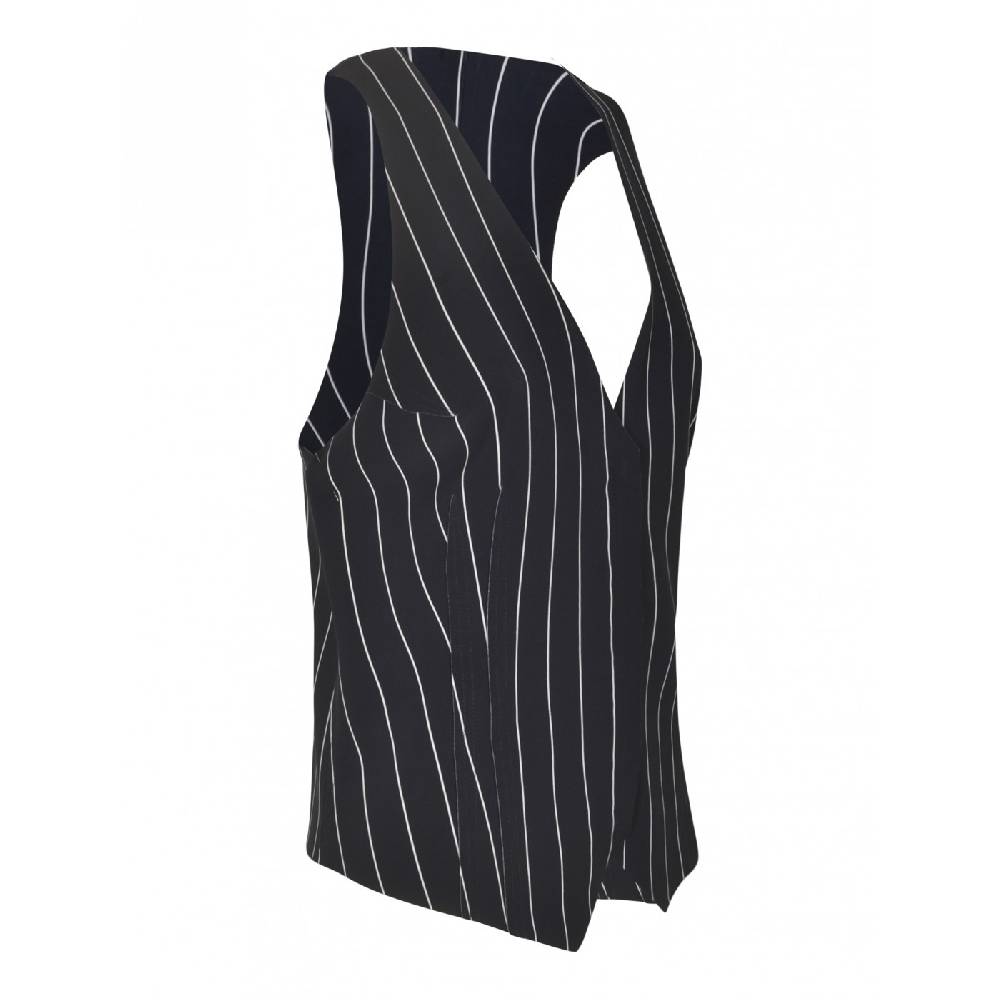 NORMA KAMALI Gilet Con Zip Gessato