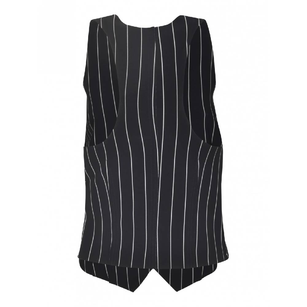 NORMA KAMALI Gilet Con Zip Gessato