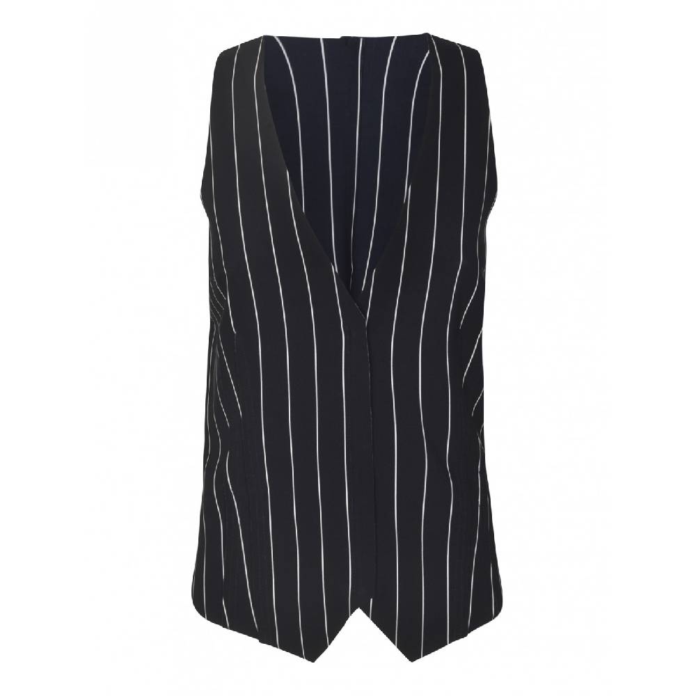 NORMA KAMALI Gilet con zip gessato