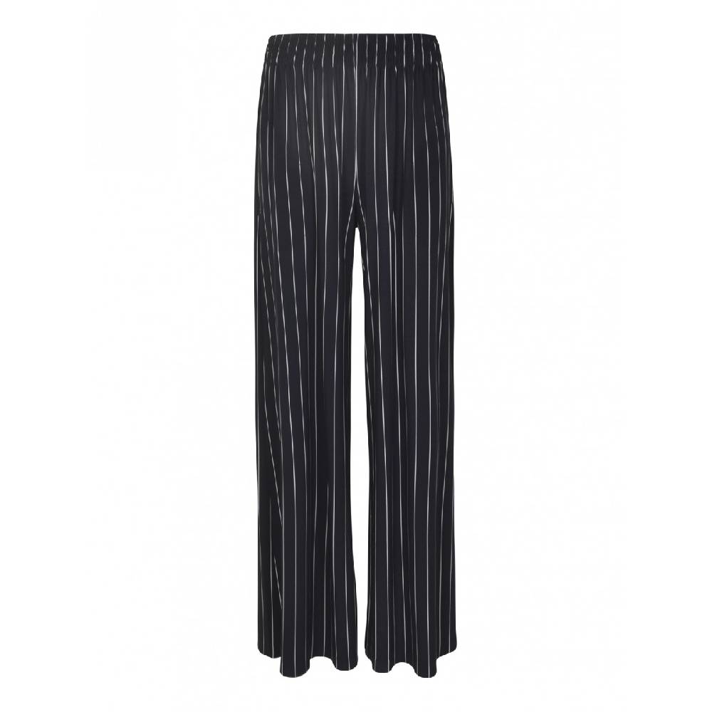 NORMA KAMALI Pantaloni gamba larga elastico in vita