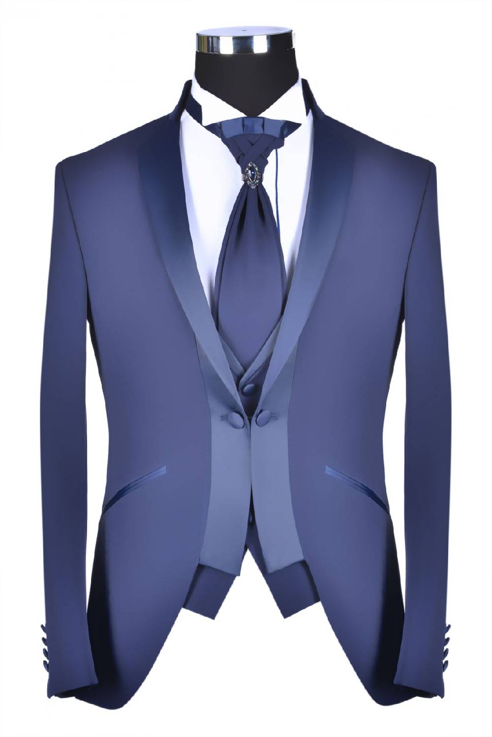 Baggi Abito Alla Coreana Da Sposo Blu Marine Baggi Cerimonia