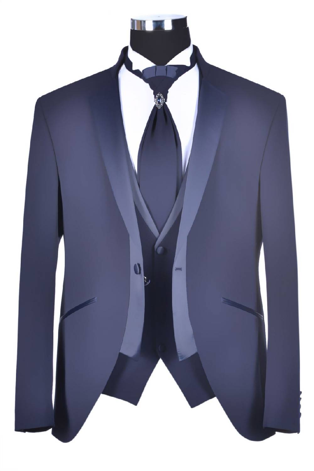 Baggi Abito Alla Coreana Da Sposo Blu Navy Baggi Cerimonia