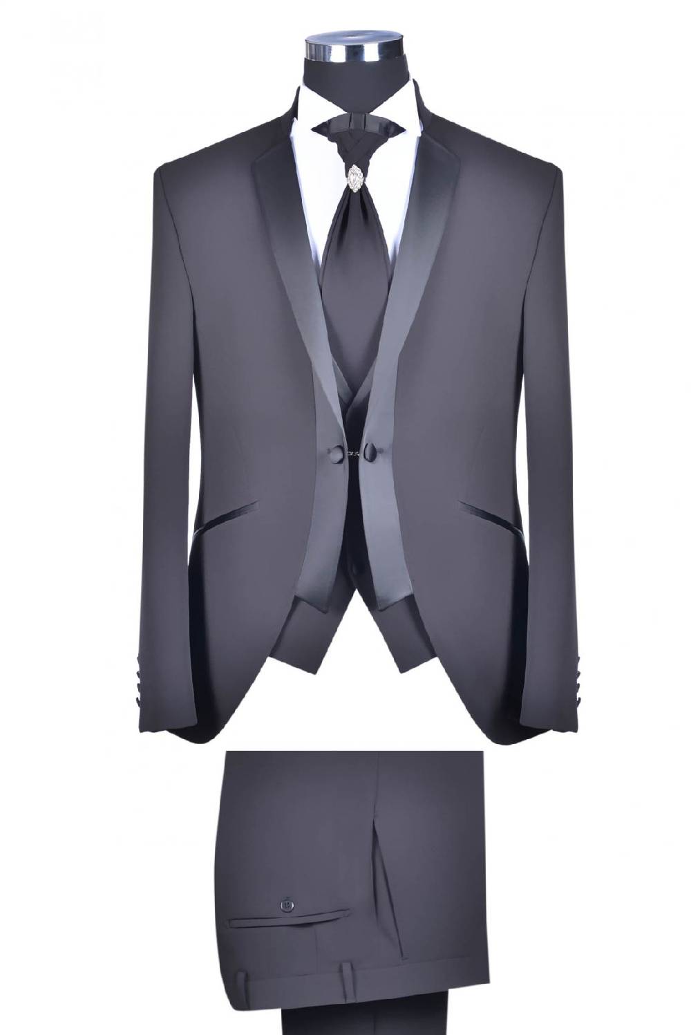 Baggi Abito alla coreana da sposo nero baggi cerimonia